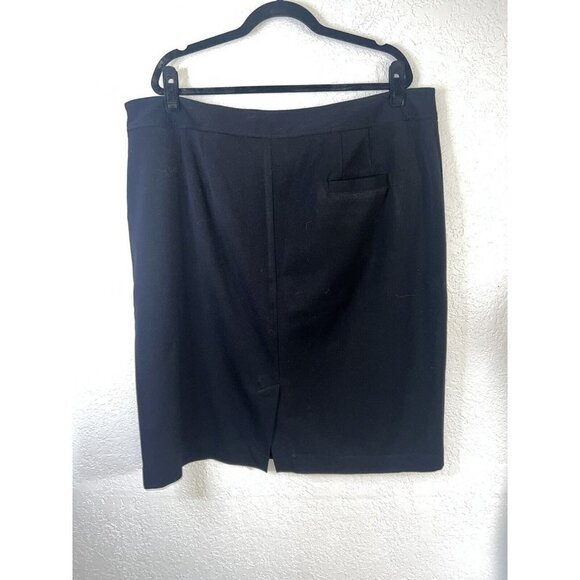 Lane Bryant Black Skirt Women 20 Plus Pull On Classic Office Career Minimalist X - Picture 6 of 9